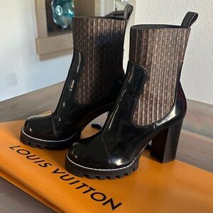 Louis Vuitton Black and Brown Heeled Boots